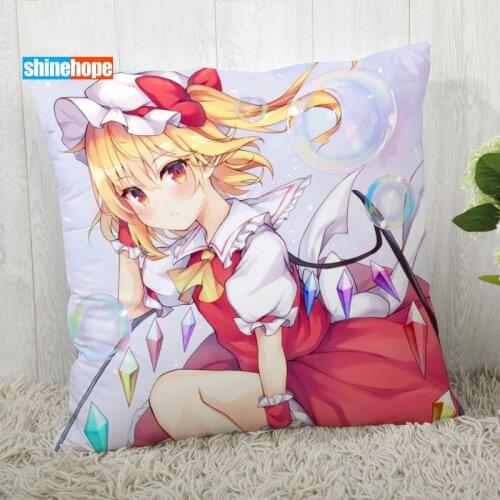Flandre Scarlet Pillow Cover Customize Anime Pillowcase Modern Home Decorative Pillow Case For Living Room 45X45cm,40X40cm