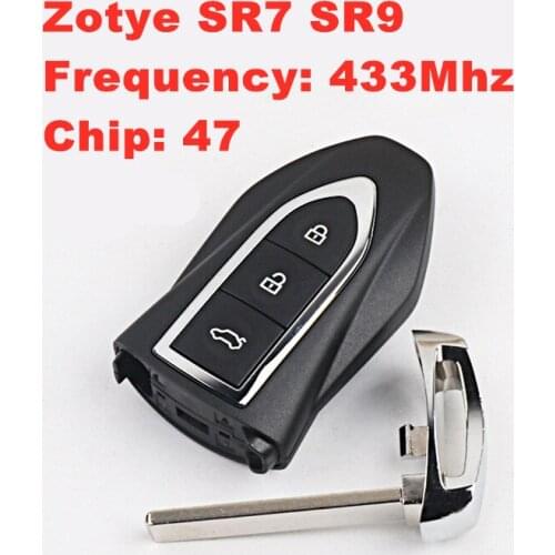 For Zotye SR7 SR9 Z500 Z700 smart key 433Mhz 47chip