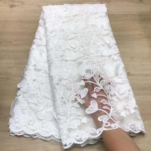 Pure White African Dry Lace Swiss Voile Lace In Switzerland 3D Applique Cord Lace Wedding Prom Bride Dresses Tulle Material