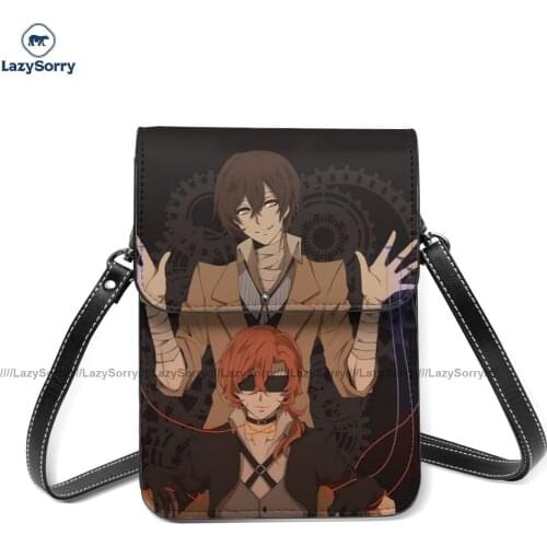Bungou Stray Dogs Shoulder Bag Woman Gift Mobile Phone Bag Aesthetic Leather Streetwear Bags