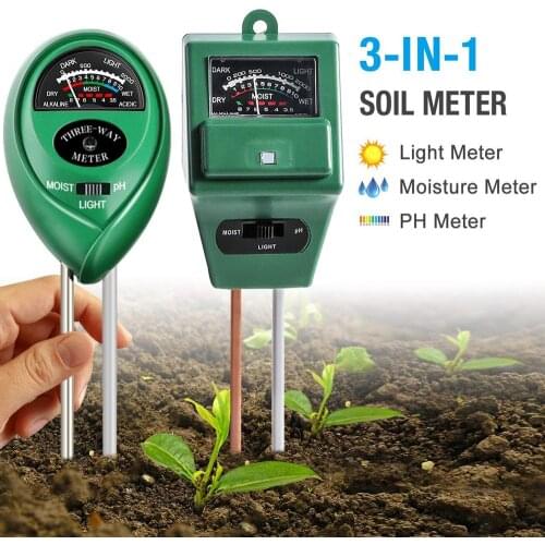 3in1 Soil PH Meter Sunlight Tester Garden Flowers Soil Moisture Sensor Meter Plants Acidity Humidity PH Monitor Detector Tool 30