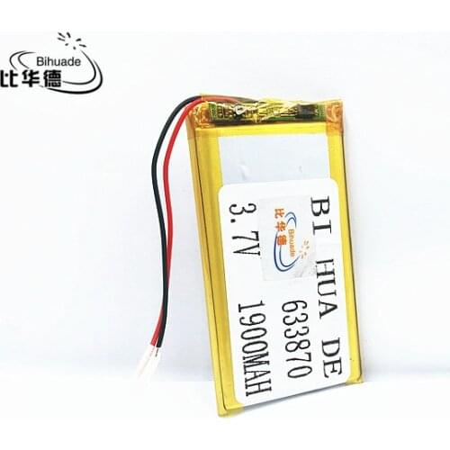 Li-po 1pcs 3.7V,1900mAH,633870 Polymer lithium ion / Li-ion battery for TOY,POWER BANK,GPS,mp3,mp4,cell phone,speaker