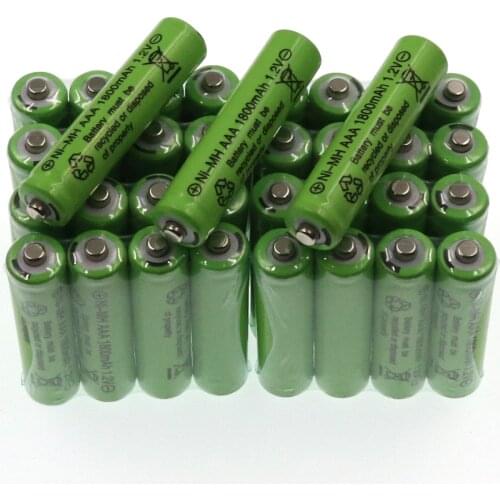LOT NEW 100% AAA 1800mAh 1.2 V Quanlity Rechargeable Battery NI-MH 1.2V Rechargeable 2A Battery Baterias Bateria