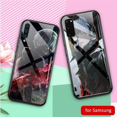 MimoseCase For Samsung S20 Ultra Tokyo Ghoul kaneki ken Glass Back Covse for Galaxy S20Plus A20 A30 A50 A70 A7 A8 Plus 2018 Case