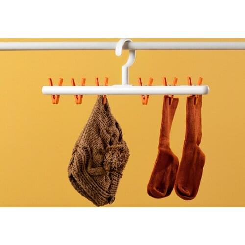 Multifunctional Clothes Hanger Underwear Socks Underwear Rack Multi-clip Rack Household Storage Tools