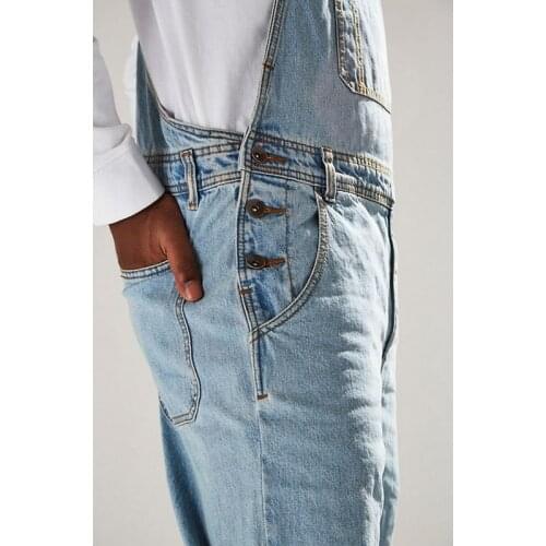 Overalls For Man 2021 Autumn Fashion Denim Male Suspender Pants Mens Jeans Jumpsuits High Street Distressed Plus Size S-3XL