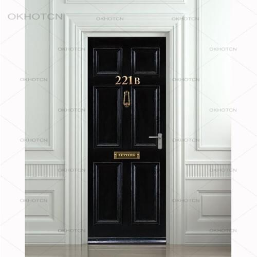 Print Art Picture 3D Door Sticker Hotel Room Number DIY Home Decor Decals Self Adhesive Waterproof Mural For Bedroom Renovation