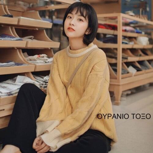 OYPANIO TOΞO Sweater for women in autumn and winter wear loose and lazy style retro Japanese 2020 new Pullover