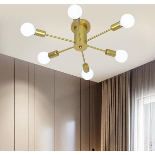 Spider Ceiling Chandelier Light for Living Room Bedroom Black/Golden Chandelier Ceiling Lighting Indoor Decoration Pendant Lamps