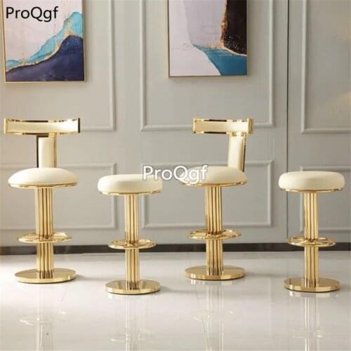 Prodgf 1Pcs A Set Nordic Stainless Steel Light Luxury Bar Chairs