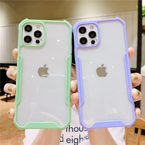 Shockproof Armor Soft Phone Case For iphone 12 pro Max case luxury Clear Cover For IPhone 6s 7 8 Plus 11 XS Max XR For Men Women