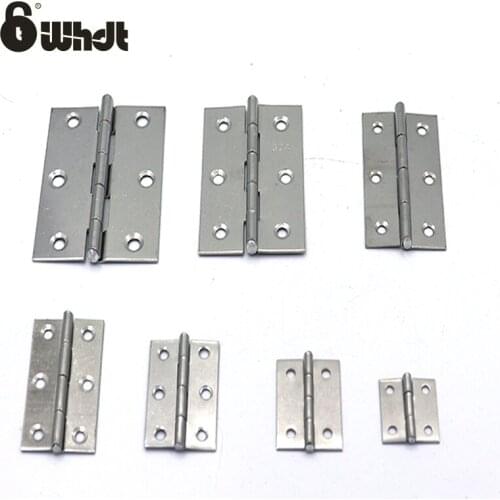 WHDT 2pcs Folding Butt Door Hinges 1 1.5 2 2.5 3 4inch Stainless Steel Furniture Hinge for cabinet drawer window door