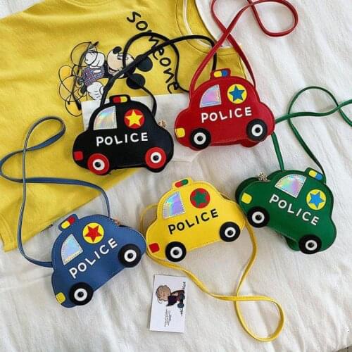 Lovely Children Pu Leather Crossbody Bags Cartoon Cars Girls Shoulder Bag Kids Small Coin Purse Pocket Money Bag