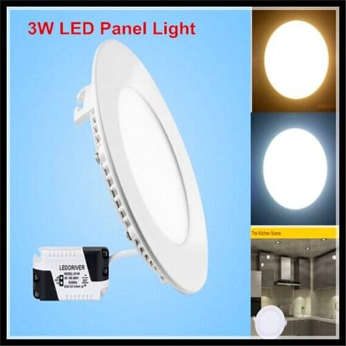 10PCS 3W LED Down light Ultra thin LED Round Panel Light LED bulbs Bathroom Washing Room LED Kitchen Indoor Light