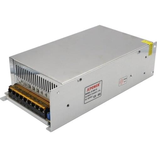 SZYOUMY 12V 40A 480W Switching Power Supply Driver Transformer For LED Strip light modules CCTV AC100V-240V to DC 12V Output