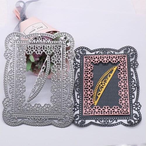 Geometric Frame Cutting Dies Scrapbooking Album Paper Cards Metal Crafts Embossing Folders Making Template Stencil Die Cut