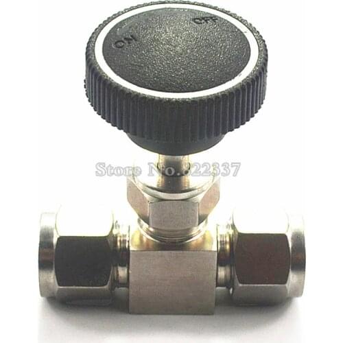 Tube O/D 3mm To 12mm 1/8" To 1/2" SS304 Shut Off Valve Flow Control Needle Valve Compression Fitting