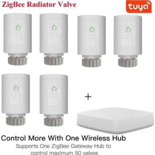 Tuya ZIGBEE3.0 Intelligent Radiator Actuator Programmable Thermostatic Radiator Valve Temperature Controller Voice Control Alexa