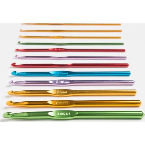 Candy-colored alumina metal Crochet hook handmade needles colored stainless steel wool needles handmade knitting tools