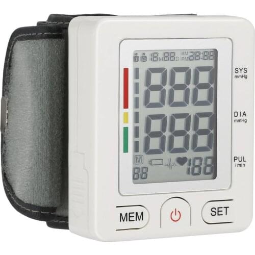 LCD Blood Pressure Digital Measuring Instrument Tool Auto LCD Digital Upper Arm Meter Wrist BP Home Heart Beat Pulse Monitor