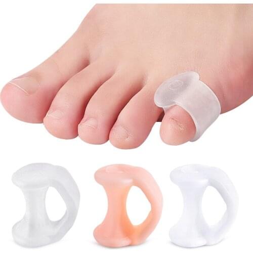 10 Pairs Silicone Soft Tail Finger Ring Toe Separator,Thumb Corrector Eversion As Foot Small Toe Overlap Nursing Pad