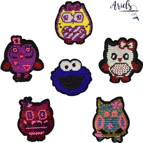 10pcs/lot Sequins Embroidery Patches Clothing Decoration Accessories Cute Animals Eagle Diy Iron Heat Transfer Applique