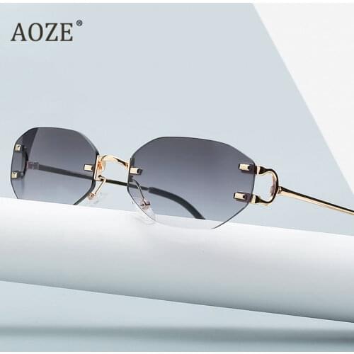2021 new Mode Kühlen Einzigartige Randlose Stil Nieten Sonnenbrille Vintage Frauen ins Marke Design Sonnenbrille Oculos De Sol