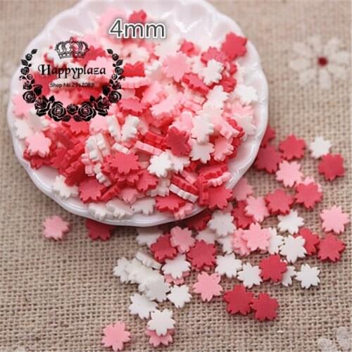 30g 4mm Polymer Clay Mix Colors Flower Slice Flatback DIY Nail Art Supply Decoration Charm Craft