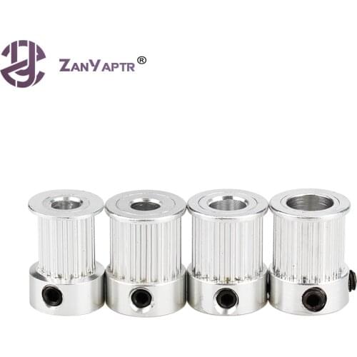 5PCS 2GT GT2 10mm Pulley Bore 5mm/6.35mm/8mm 16teeth / 20teeth Timing Gear aluminum For Belt Width 10mm For 3D printer