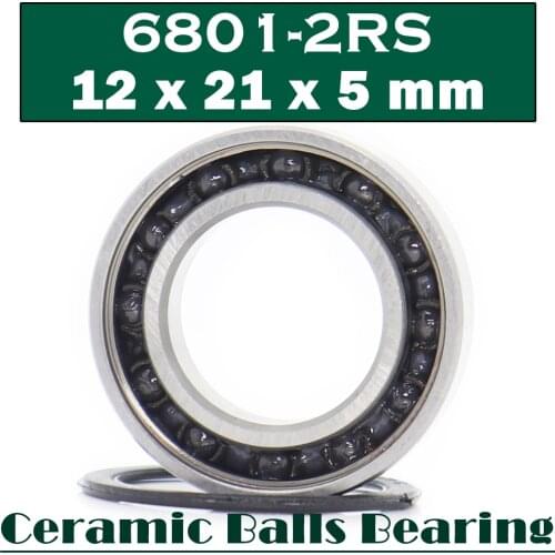 6801 Hybrid Ceramic Bearing 12x21x5 mm ABEC-1 ( 1 PC ) Bicycle Bottom Brackets & Spares 6801RS Si3N4 Ball Bearings 6801 2RS