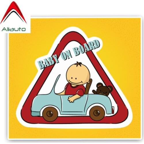 Aliauto Cartoon Car Sticker Lovely Baby on Board Vinyl Decal Cover Scratches for Hyundai Solaris Skoda Volkswagen ,15cm*14cm