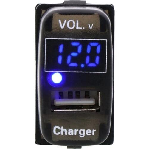 USB Charger DC12V 5V 2.1A Socket Car Led Digital Voltage Display Voltage Meter Battery Monitor for Mitsubishi