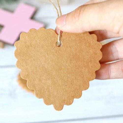 500pcs Heart Natural Kraft Paper Tags 6.5*6cm Gift Tags For Wedding Christmas Party DIY Craft Name Tag Garment Price Hang Lables