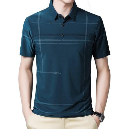 BROWON Summer 2021 T Shirt Men New Business Casual Short Sleeve Thin Breathable T-Shirt Male Turn-down Collar Work Men Tshirt