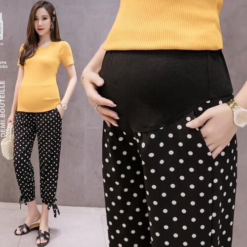 Maternity Slacks Spring and Autumn Wide Leg Pants Loose Fashion Trousers Casual Thin Section Stomach Lift Trendy Mom Pants