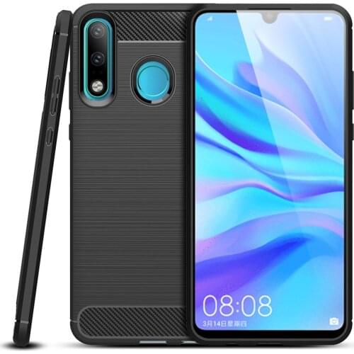 Carbon Fiber Case For Huawei P30 Lite Cover TPU Drawing Material Phone Case For Nova 4E 360 Full Protective TPU Fundas