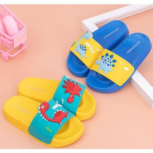 2021 Little Dinosaur Childrens Slippers for Boys and Girls In Summer Indoor Household Non-slip Cartoon Cute Slippers