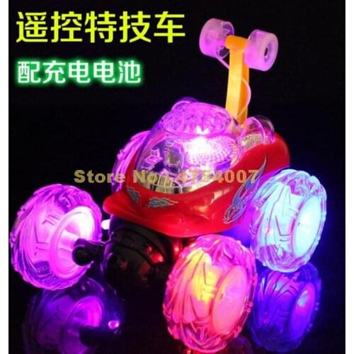 Electric stunt usb music car remote control rc 360 rotate led flash light vehicle Toy