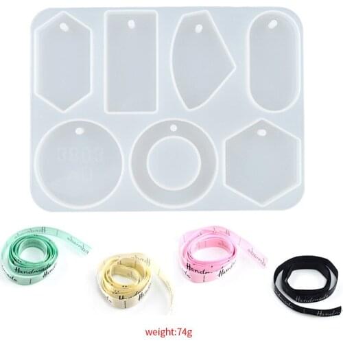 Epoxy Mold Ornament Car Hanging Silicone Mold with Hole Pendant Wax Piece Aromatherapy Set Jewelry Mold wholesale Drop Shipping