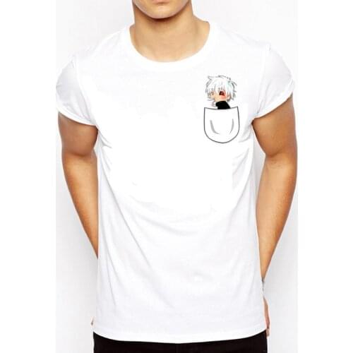 TOKYO GHOUL t shirt Men japanese anime T-Shirt male KANEKI KEN print t-shirt top Tee Clothes M8125