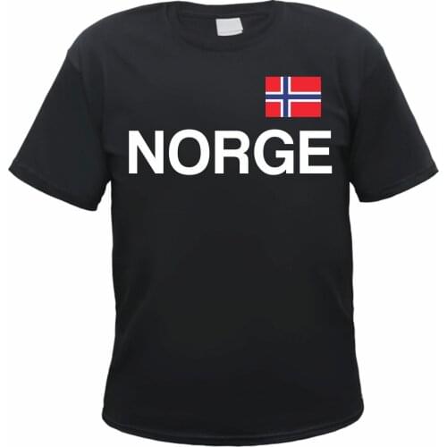 Norwegian Capital Letters with Flag Printed T-Shirt. Summer Cotton Short Sleeve O-Neck Mens T Shirt New S-3XL