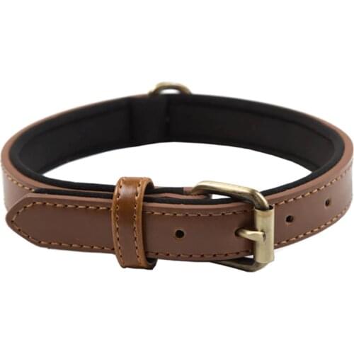 Quality Leather Dog Collar Basics Adjustable D-Ring Durable Neck Strap For Small Medium Large Dogs Personalize Soft Pet Collars