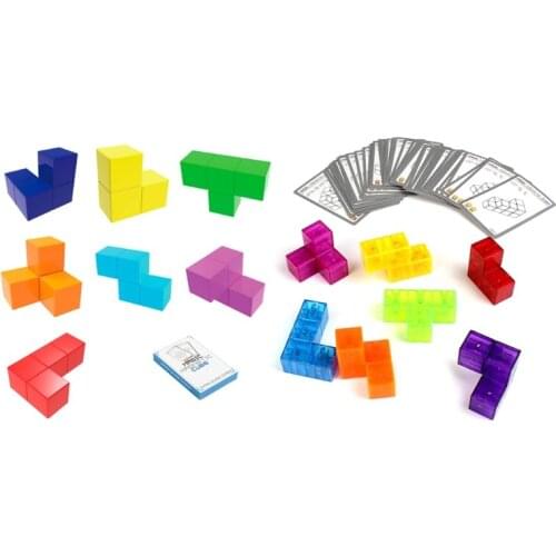 Creative Magnetic Cube Logic Thinking Montessori Block w/ Flashcards Teaching Aid for Activity Center Children Funny Toy