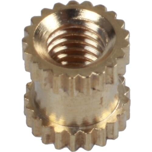 M3x5mmx5mm Female Threaded Brass Knurled Insert Embedded Nuts 20Pcs