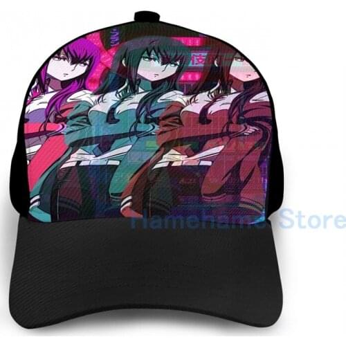 Fashion Steins;Gate - Kurisu Makise Vaporwave Basketball Cap men women Graphic print black Unisex adult hat