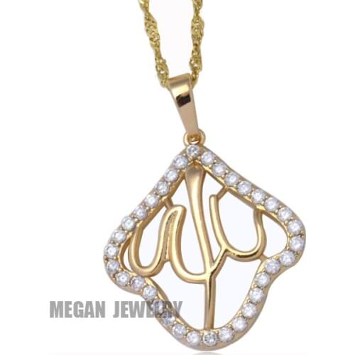 Muslim allah crystal pendant & necklace for women & men, charm Islam fashion Jewelry & gift