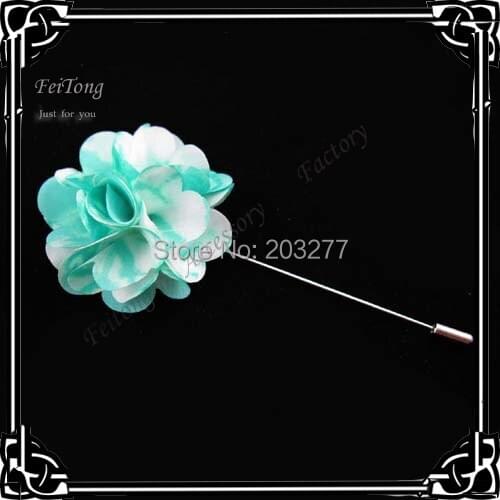 Men 5CM 20pcs/lot Lapel Flower Handmade Boutonniere Stick Brooch Pin Men Cool Accessories in Party Wedding Free shipping