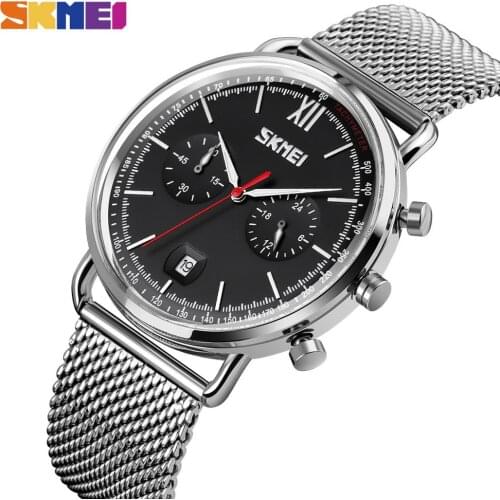 SKMEI New Fashion Mens calendar quartz watch 30M waterproof date quartz pointer type quartz watch Holiday gift часы мужские 50