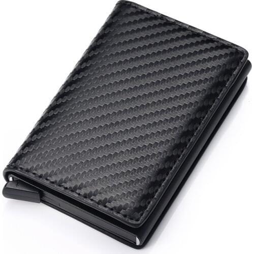 Rfid Card Holder Mens Wallet Coin Pocket Male Carbon Fiber Short Purse 2020 Small Leather Thin Wallet Mini Wallet