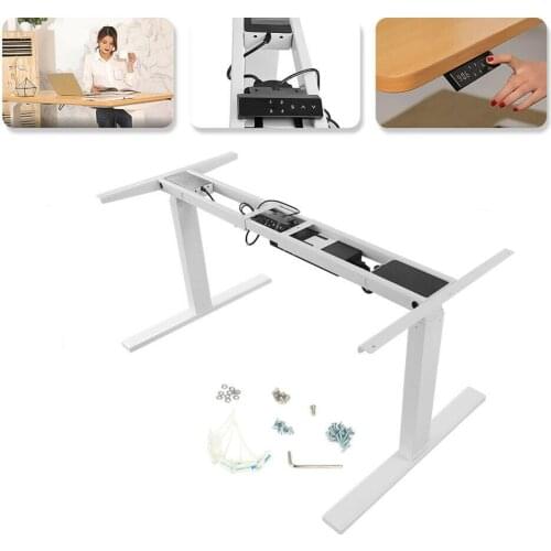 650mm Sit-Stand Electric Height Adjustable Standing Desk Frame Table Desk Frame Dual Motor 220lb Load Office Study Use